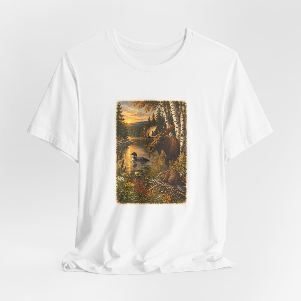 Moose Lake Sunset Wildlife T-Shirt