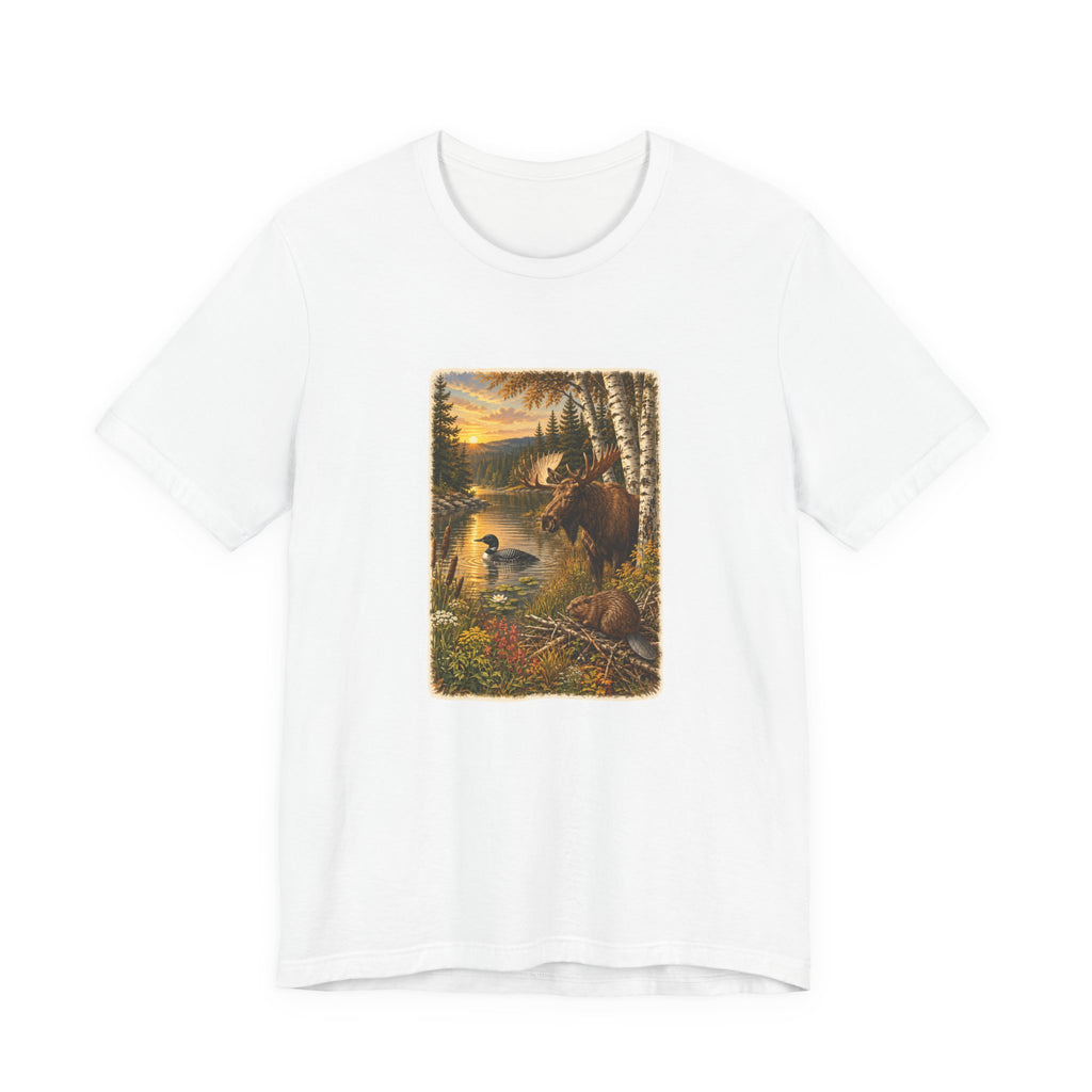 Moose Lake Sunset Wildlife T-Shirt