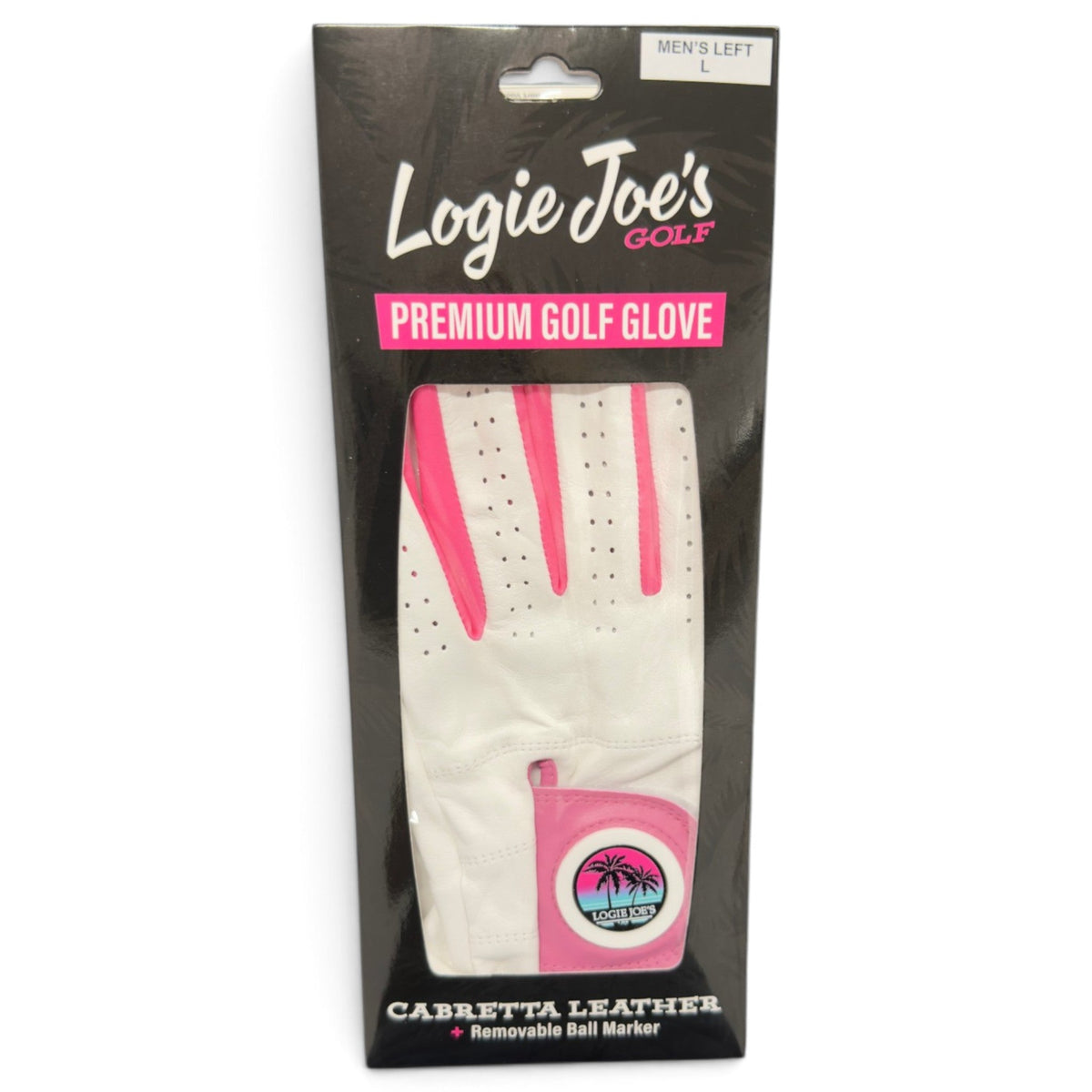 Logie Joe's Cabretta Golf Glove – Palm Trees, Magnetic Ball Marker
