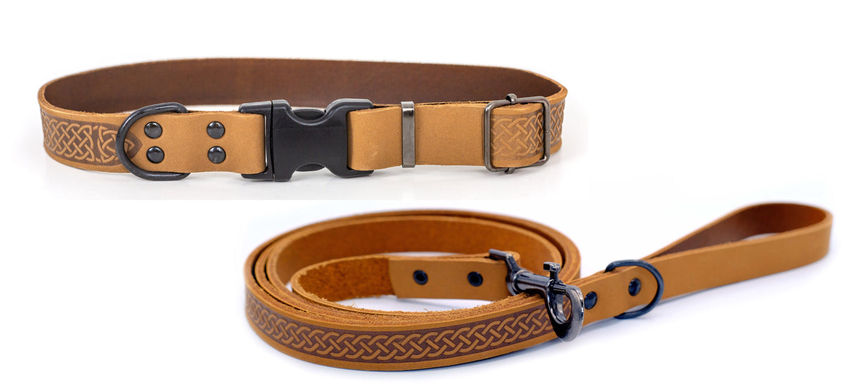 Celtic Sport Dog Collar & Leash Set – Quick-Release