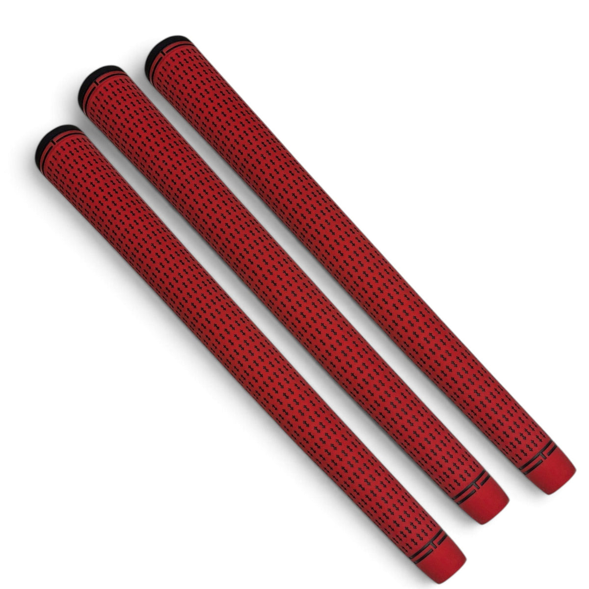 360 Golf Grips – 3 Pack Red/Black (Standard, Mid, Jumbo)