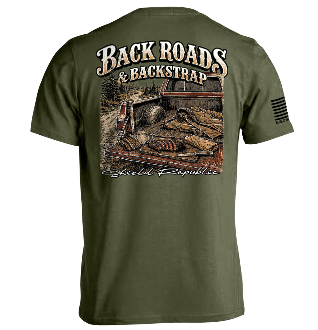 Back Roads & Backstrap – Deer Hunting T-Shirt