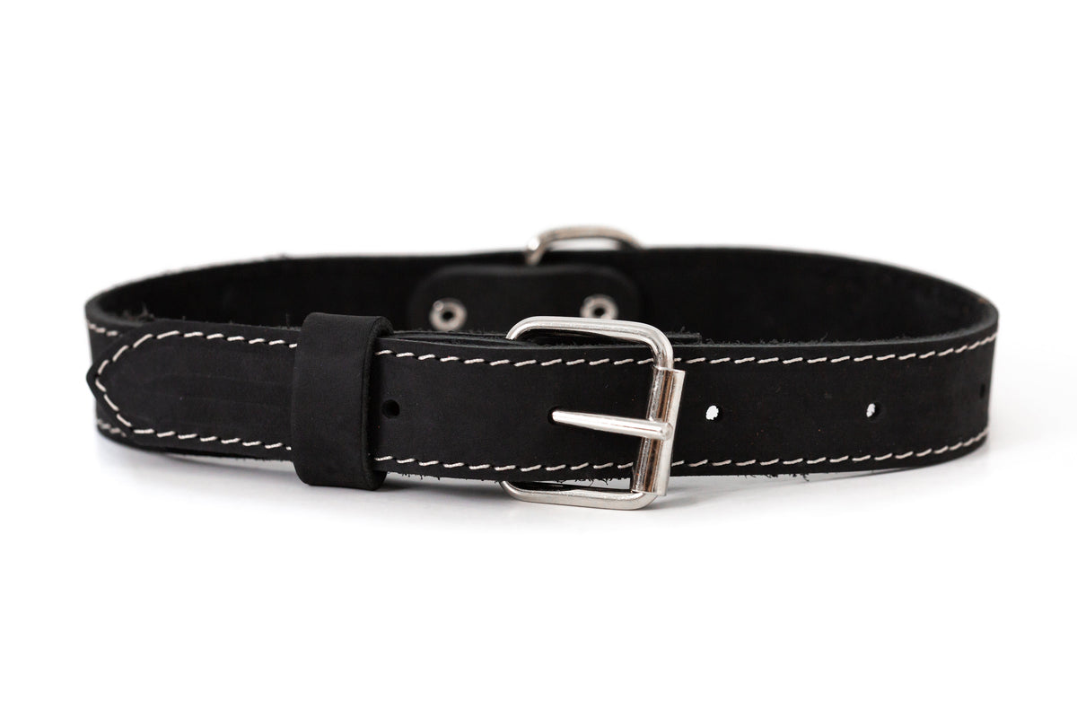 Pro Line Leather Hunting Dog Collar – Full-Grain, Brass D-Ring