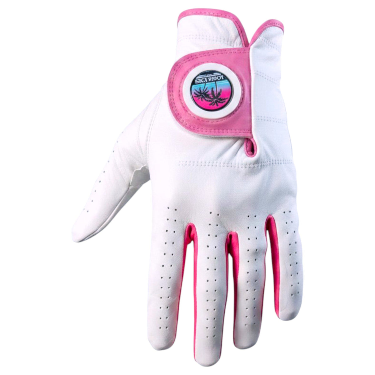 Logie Joe's Cabretta Golf Glove – Palm Trees, Magnetic Ball Marker